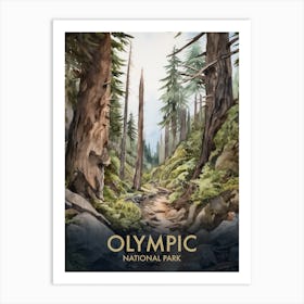 Olympic National Park Vintage Travel Poster 4 Art Print