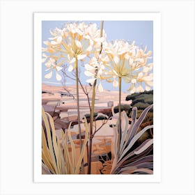 Agapanthus 2 Flower Painting Art Print