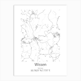 Wissen,Germany Minimalist Map Art Print