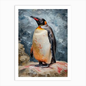 Adlie Penguin Floreana Island Oil Painting 4 Art Print