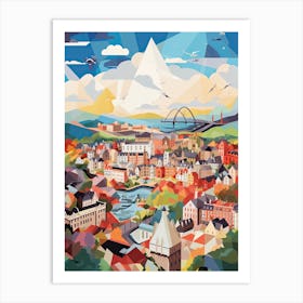 Edinburgh, United Kingdom, Geometric Illustration 4 Art Print