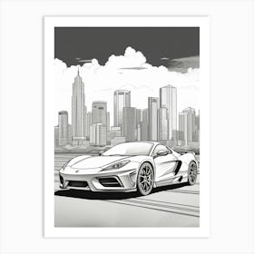 Lamborghini Huracan Line Drawing 1 Art Print