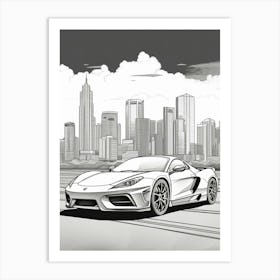 Lamborghini Huracan Line Drawing 1 Poster