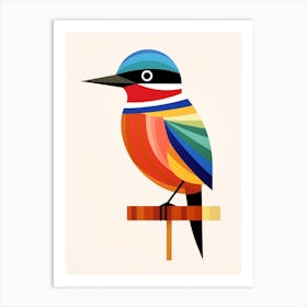 Colourful Geometric Bird Cuckoo 1 Art Print