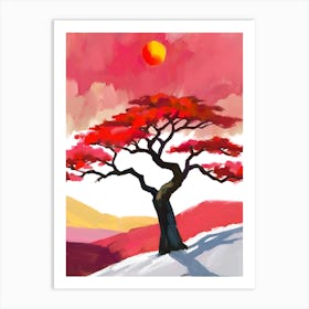 Red Tree 3 Art Print