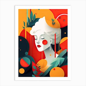 Elegance in Abstraction: Woman-inspired Minimalist Ar Art Print