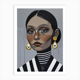 Black And White Woman 1 Art Print