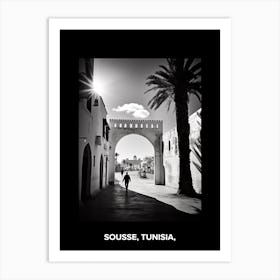 Poster Of Sousse, Tunisia,, Mediterranean Black And White Photography Analogue 3 Art Print