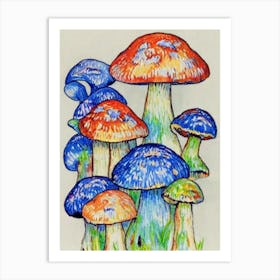Mushroom 2 Fauvist vegetable Art Print
