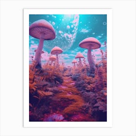 Pink Surreal Mushroom 5 Art Print