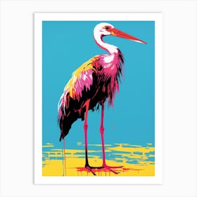 Andy Warhol Style Bird Stork 3 Art Print