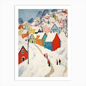 Winter Snow Bergen   Norway Snow Illustration 2 Art Print