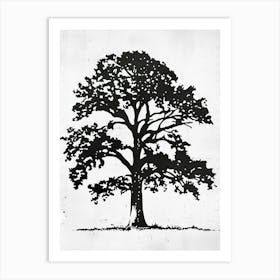 Olive Tree Simple Geometric Nature Stencil 2 Art Print