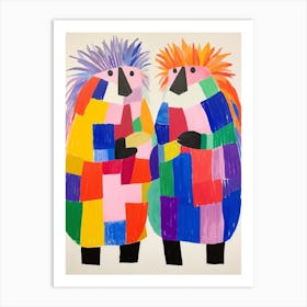 Colourful Kids Animal Art Porcupine 2 Art Print
