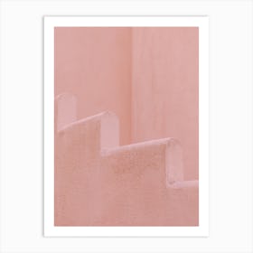 Pink Stairs Minimalistic Art Print