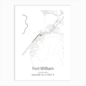 Fort William,United Kingdom Minimalist Map Art Print