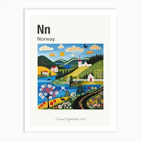 Kids Travel Alphabet  Norway 2 Art Print