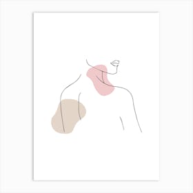 Woman'S Neck - Line Art Art Print