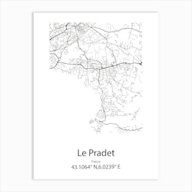 Le Pradet,France Minimalist Map Art Print