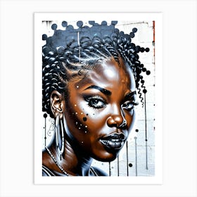 Graffiti Mural Of Beautiful Black Woman 339 Art Print