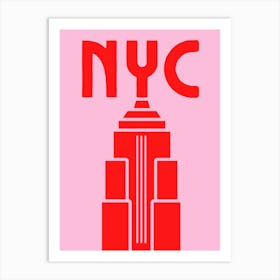 NYC | Pink and red Travel Print Art Print