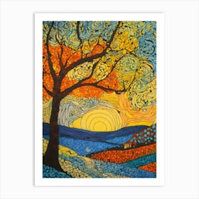 Sunset Tree Art Print