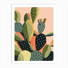 Nopal Cactus Minimalist Abstract Illustration 3 Art Print