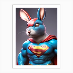 Superman Rabbit 1 Art Print