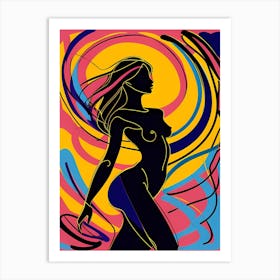 Colorful Abstract Nude Woman Art Print