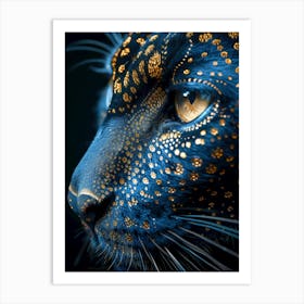 Blue Leopard Art Print