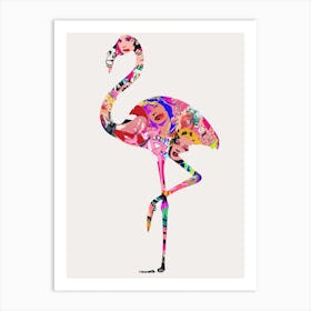 Graffiti Flamingo White 1 Art Print