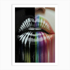 Rainbow Lips Art Print