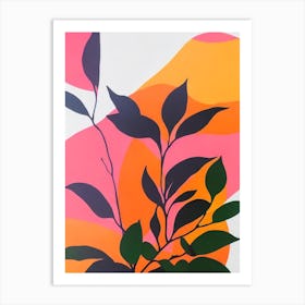 Coffee Plant Colourful Illustration Art Print