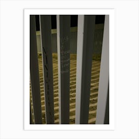 Border Fence At Night Art Print