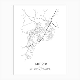 Tramore,Ireland Minimalist Map Art Print