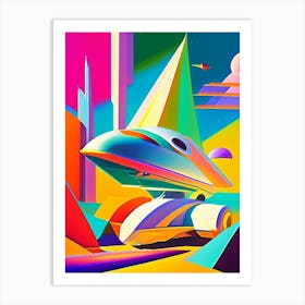 Spaceship Abstract Modern Pop Space Art Print