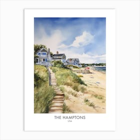 The Hamptons 2 Watercolour Travel Poster Art Print