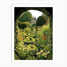 Hidcote Manor Garden United Kingdom Henri Rousseau Style 2 Art Print