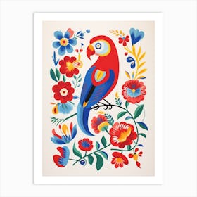 Scandinavian Bird Illustration Parrot 3 Art Print