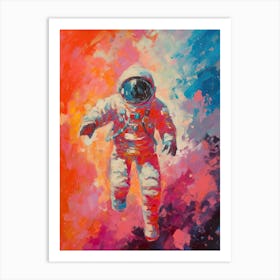 Astronaut Colourful Oil Painting 4 Art Print