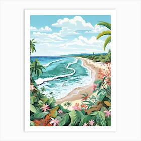 Diamond Beach, Bali, Indonesia, Matisse And Rousseau Style 1 Art Print