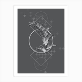 Vintage Solomon's Seal Botanical with Line Motif and Dot Pattern in Ghost Gray n.0200 Art Print