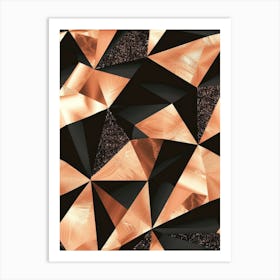 Gold And Black Triangles Art Print