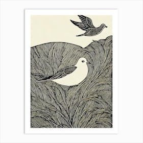 Dove 2 Linocut Bird Art Print