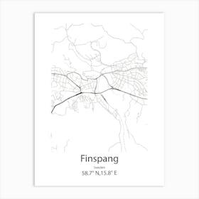 Finspang,Sweden Minimalist Map Art Print