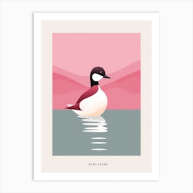 Minimalist Bufflehead 1 Bird Poster Art Print