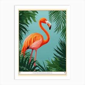 Greater Flamingo Yucatan Peninsula Mexico Tropical Illustration 5 Poster Art Print