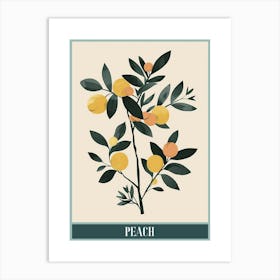 Peach Tree Flat Illustration 4 Poster Art Print