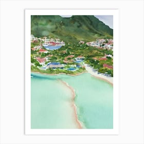 Santa Catalina Island Panama Watercolour Tropical Destination Art Print