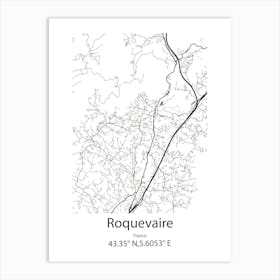 Roquevaire,France Minimalist Map Art Print